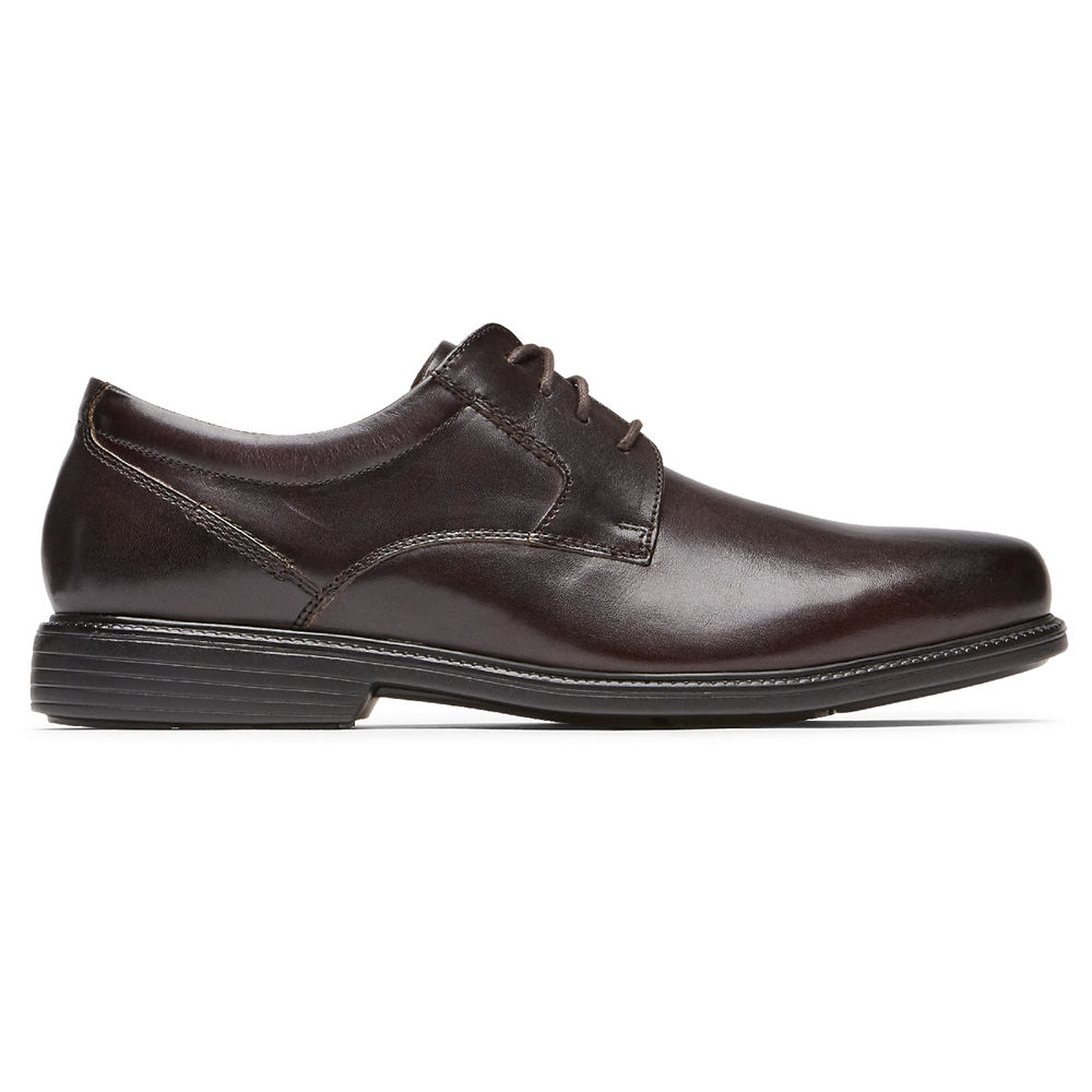 Oxfords Rockport Hombre Mexico - Charles Road Plain Toe Marrom Oscuro - VZXLG6128